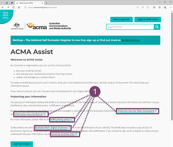 If you require help to follow the ACMA Assist registration guide, please contact info@acma.gov.au