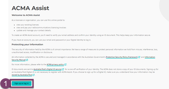 If you require help to follow the ACMA Assist registration guide, please contact info@acma.gov.au